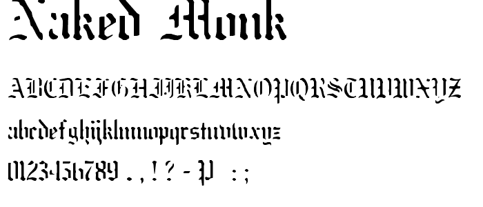 naked monk font